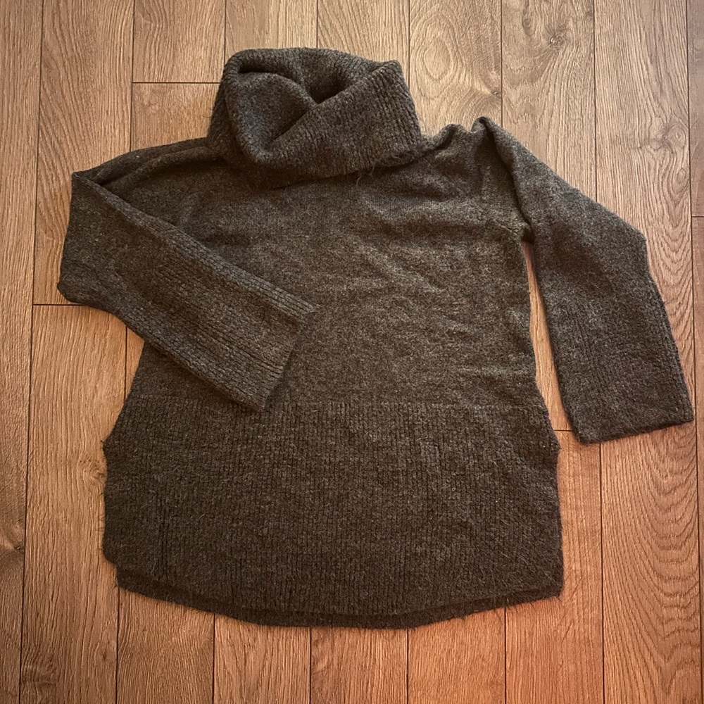 Cozy Charcoal Gray Cowlneck Sweater